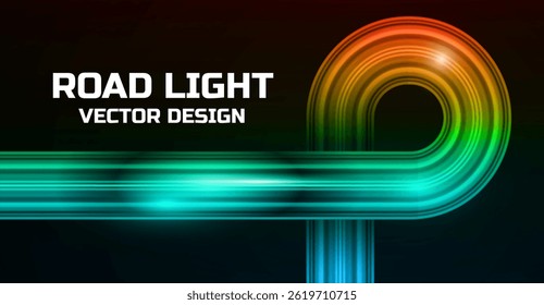 Neon Road Light Vector Design with Single Loop Curve