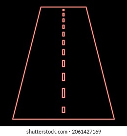 Neon road red color vector illustration flat style light image