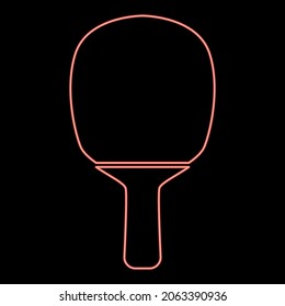 Neon rocket of a table tennis red color vector illustration flat style light image