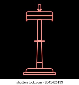 Neon rostrum with one microphone red color vector illustration flat style image