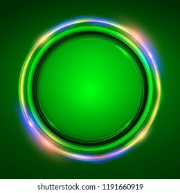 Neon round frame .Abstract Background with Led Light Effect