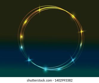 Neon round frame shine decor