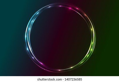 Neon round frame shine decor