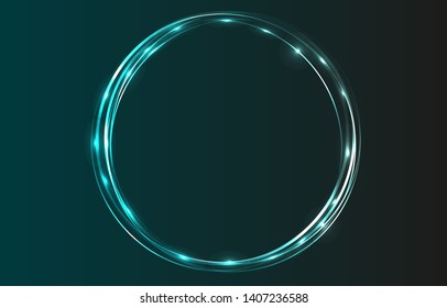 Neon round frame shine decor