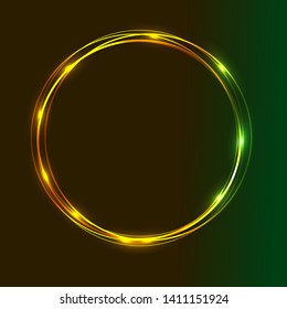 Neon round frame shine decor