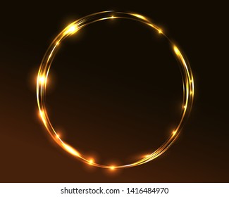 Neon round frame shine decor