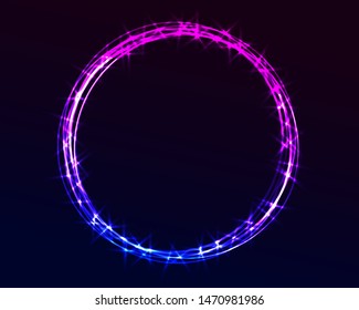 Neon round frame shine decor