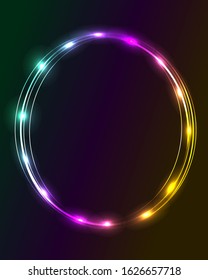 Neon round frame shine decor