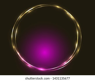 Neon round frame vivid decor