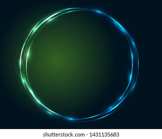 Neon round frame vivid decor
