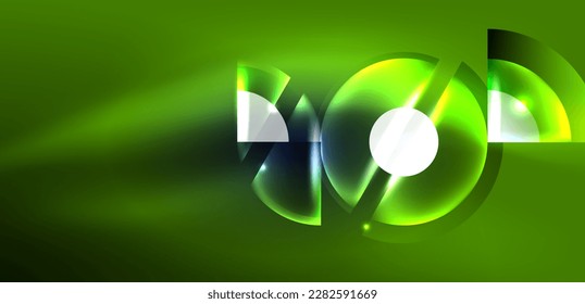 Formas redondeadas neón, líneas y elementos triangulares. Diseño de alta tecnología para papel tapiz, banner, fondo, página de inicio, arte mural, invitación, impresiones, afiches
