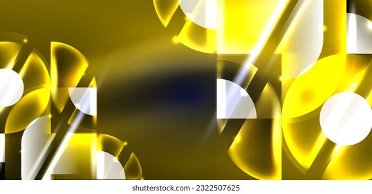 Neon round shapes, lines and triangle elements. Hi-tech design for wallpaper, banner, background, landing page, wall art, invitation, prints, posters