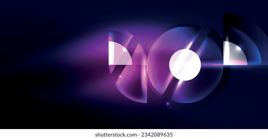 Neon runde Formen, Linien und Dreieckselemente. Hightech-Design für Tapeten, Banner, Hintergrund, Landing-Page, Tapete, Einladung, Drucke, Poster