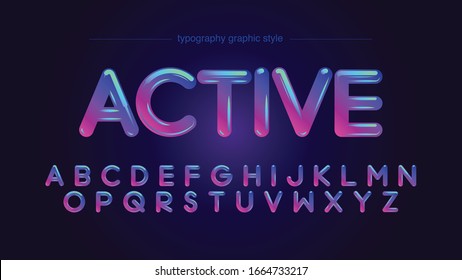 Neon Rounded Bright Light Artistic Font Typography