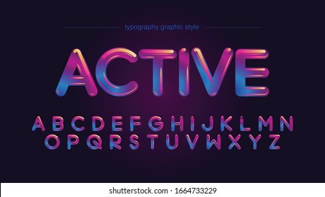 Neon Rounded Bright Light Artistic Font Typography