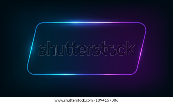 Neon Rounded Parallelogram Frame Shining Effects Stock Vector (Royalty ...