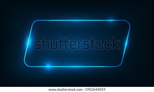 Neon Rounded Parallelogram Frame Shining Effects Stock Vector (Royalty ...