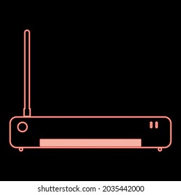 Neon router red color vector illustration flat style image