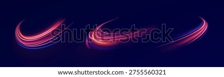 Neon ruby acceleration beams converge toward horizon. Dynamic light trails create futuristic transport effect. Abstract PNG illustration prepared for digital artwork.