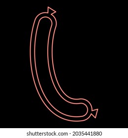 Neon sausage red color vector illustration flat style image