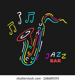 Neon Saxophone Symbol