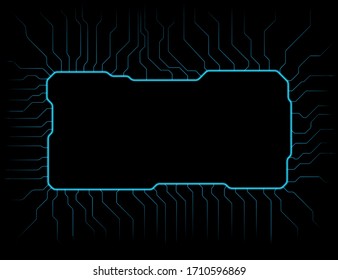 Neon screen, science and advanced technology circuit