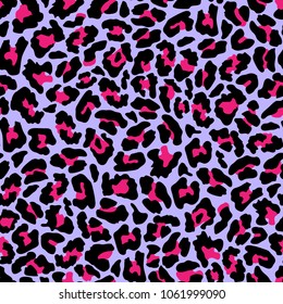 Neon seamless leopard pattern.