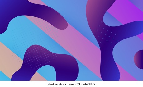 Forma de Neon. Pantalla Resumen. Volante violeta morado. Afiche moderno. Página De Aterrizaje De Flujo. Memphis Frame. 3d Diseño Digital. Papel de escritorio horizontal. Forma Violet Neon