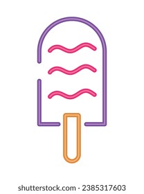 neon shape ice cream illustration isolated