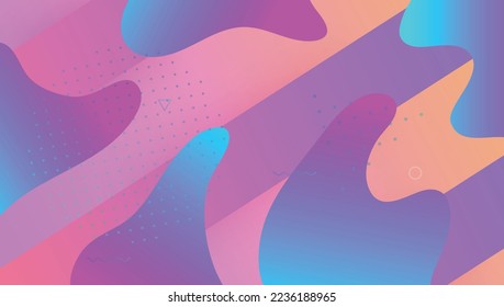 Neon Shape. Purple Memphis Design. Wave Dynamic Poster. Graphic Frame. Business Geometry. Liquid Pattern. Art Landing Page. Geometric Background. Lilac Neon Shape