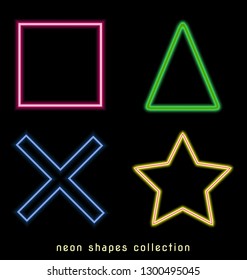 neon shapes collection vector art