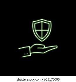 Neon shield icon