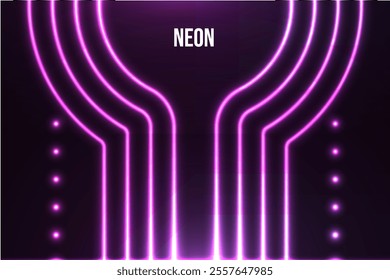 Neon shine circle lines on dark background vector