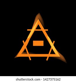 Neon shine line art sacral geometry hipster contour symbol icon in modern style. Can be used for fluent design poster, tattoo concept, electronic music technology cover, flyer, logo, t-shirt print.