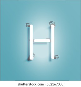 Neon shining character from a set, vector illustration