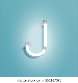 Neon shining character from a set, vector illustration