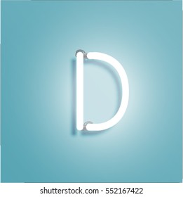 Neon shining character from a set, vector illustration