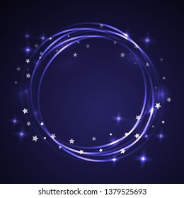 Neon shining circle baner, vector frame