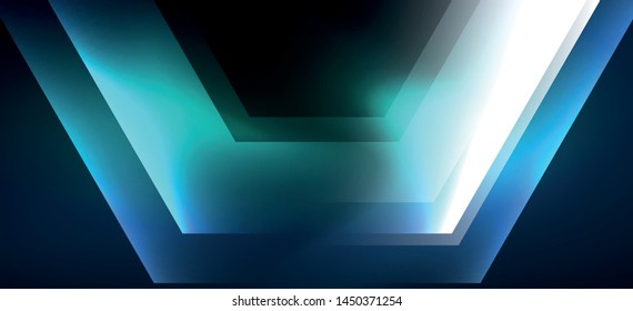 Neon shiny color lines background. Abstract colorful web template Geometric modern technology concept. Vector abstract background banner design.