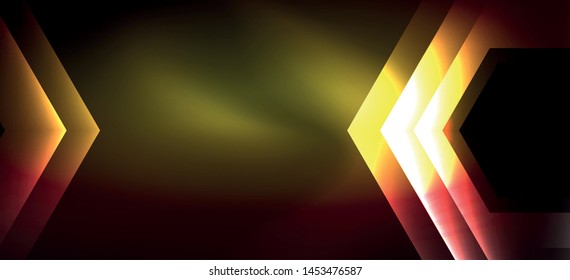 Neon shiny color lines background. Abstract colorful web template Geometric modern technology concept. Vector abstract background banner design.