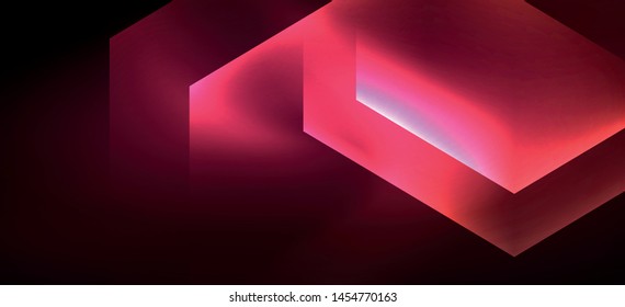 Fondo de líneas de color brillante neón. Resumen de la plantilla web colorida Concepto de tecnología geométrica moderna. Diseño de banner de fondo abstracto vectorial.
