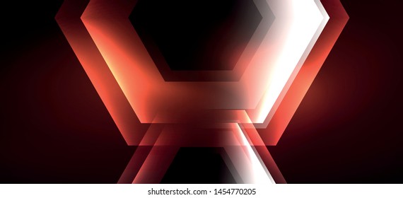 Neon shiny color lines background. Abstract colorful web template Geometric modern technology concept. Vector abstract background banner design.