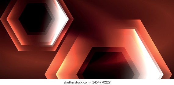 Neon shiny color lines background. Abstract colorful web template Geometric modern technology concept. Vector abstract background banner design.