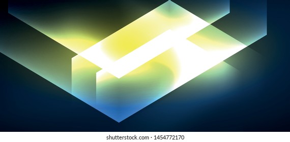 Neon shiny color lines background. Abstract colorful web template Geometric modern technology concept. Vector abstract background banner design.