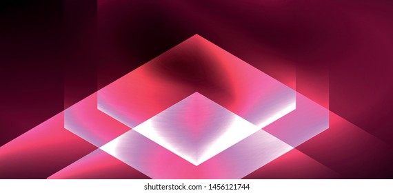 Neon shiny color lines background. Abstract colorful web template Geometric modern technology concept. Vector abstract background banner design.