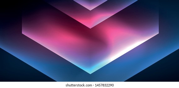 Neon shiny color lines background. Abstract colorful web template Geometric modern technology concept. Vector abstract background banner design.