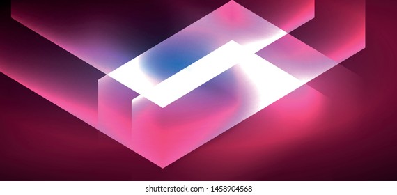 Neon shiny color lines background. Abstract colorful web template Geometric modern technology concept. Vector abstract background banner design.