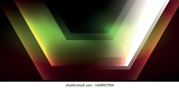 Fondo de líneas de color brillante neón. Resumen de la plantilla web colorida Concepto de tecnología geométrica moderna. Diseño de banner de fondo abstracto vectorial.