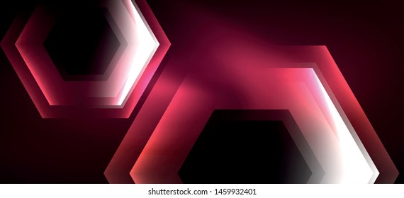 Neon shiny color lines background. Abstract colorful web template Geometric modern technology concept. Vector abstract background banner design.
