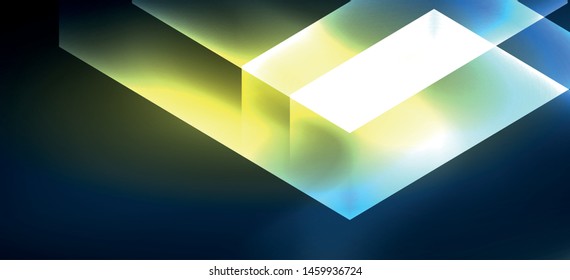 Fondo de líneas de color brillante neón. Resumen de la plantilla web colorida Concepto de tecnología geométrica moderna. Diseño de banner de fondo abstracto vectorial.